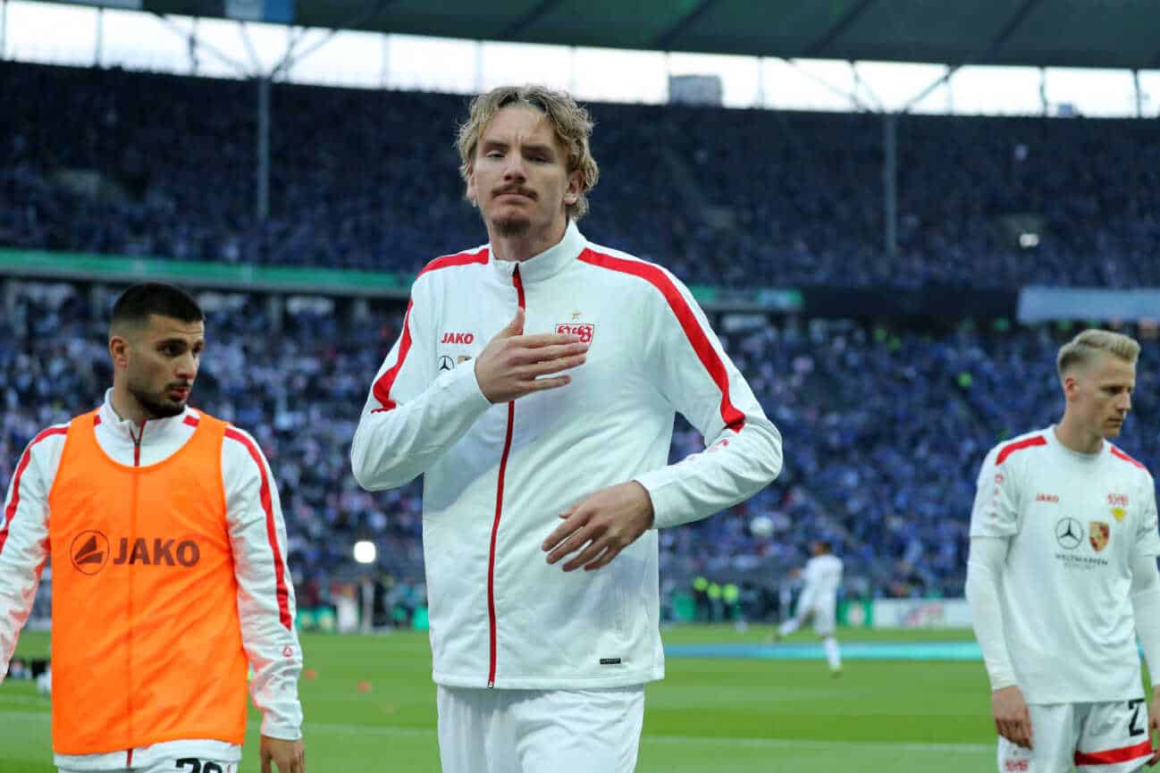 24.05.25 DFB-Pokal Finale 2025 DSC Arminia Bielefeld - VfB Stuttgart Deutschland, Berlin, 24.05.2025, Fussball, DFB-Pokal Finale 2025 Berlin, DSC Arminia Bielefeld - VfB Stuttgart: Nick Woltemade VfB Stuttgart. *** 24 05 25 DFB Pokal Final 2025 DSC Arminia Bielefeld VfB Stuttgart Germany, Berlin, 24 05 2025, Football, DFB Pokal Final 2025 Berlin, DSC Arminia Bielefeld VfB Stuttgart Nick Woltemade VfB Stuttgart